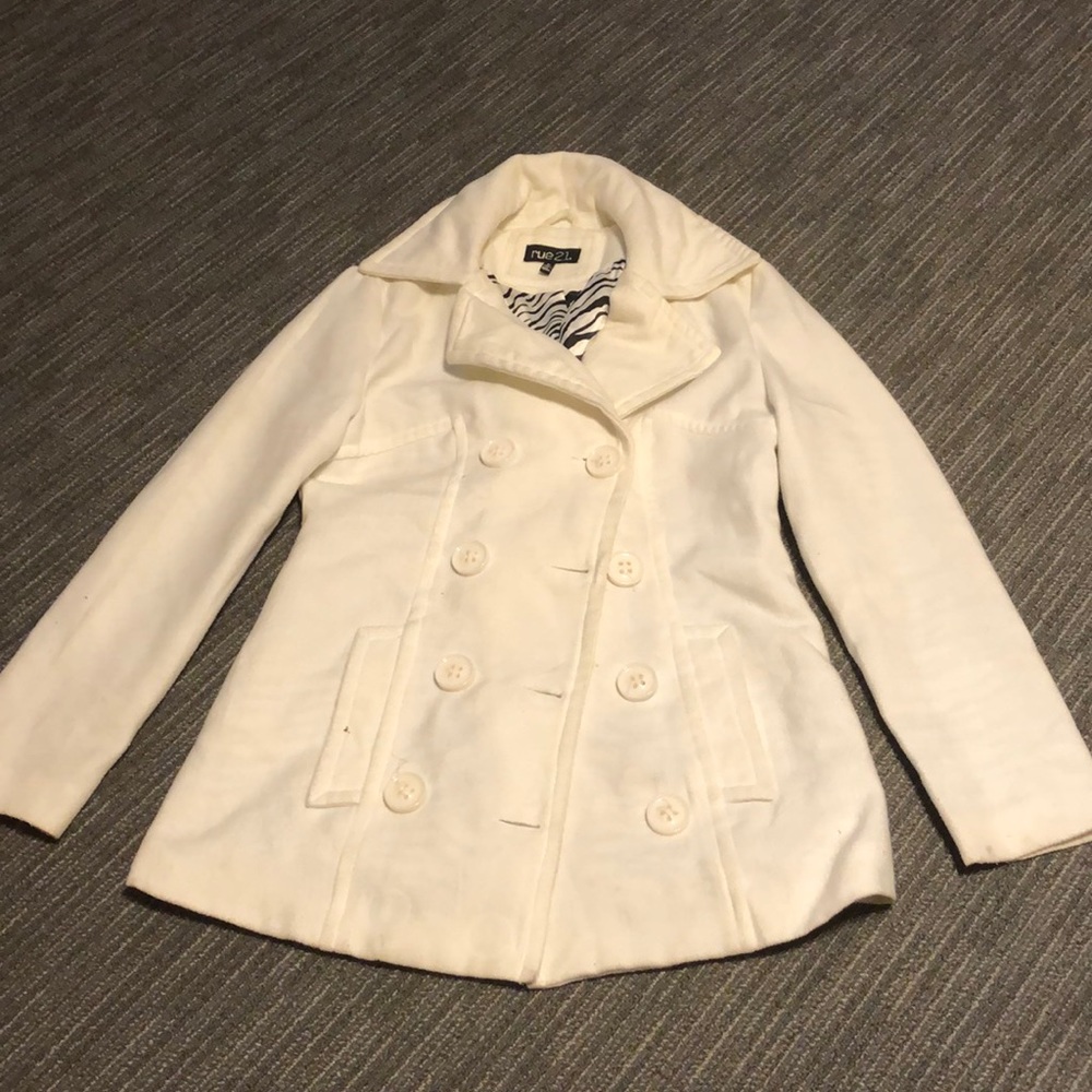 Women’s white pea coat